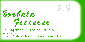 borbala fitterer business card
